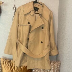 Rails Lucien Khaki Double-Breasted Short Trench Coat
